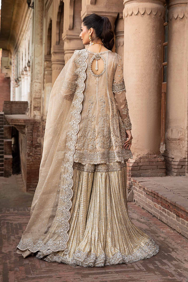 Pakistani Bridal Outfit in Angrakha and Gharara Style