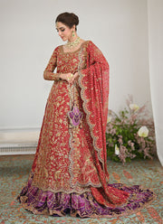 Pakistani Bridal Outfit in Kameez Dupatta and Lehenga Style