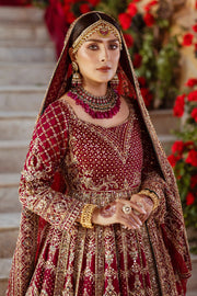 Pakistani Bridal Outfit in Lehenga Frock Style