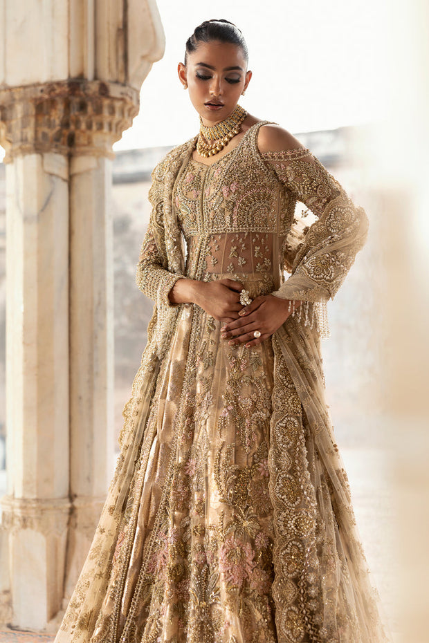 Pakistani Bridal Outfit in Lehenga and Open Gown Style Online