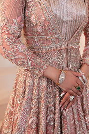 Pakistani Bridal Outfit in Open Pishwas and Lehenga Style