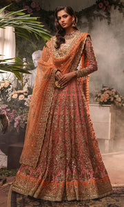 Pakistani Bridal Dress in Pink Lehenga and Choli Style