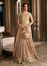 Pakistani Bridal Dress in Pink Shirt and Gharara Style