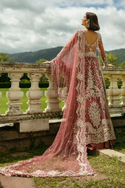 Pakistani Bridal Outfit in Tea Pink Lehenga Frock Style