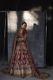 Pakistani Bridal Red Lehenga Choli with Double Dupattas Online