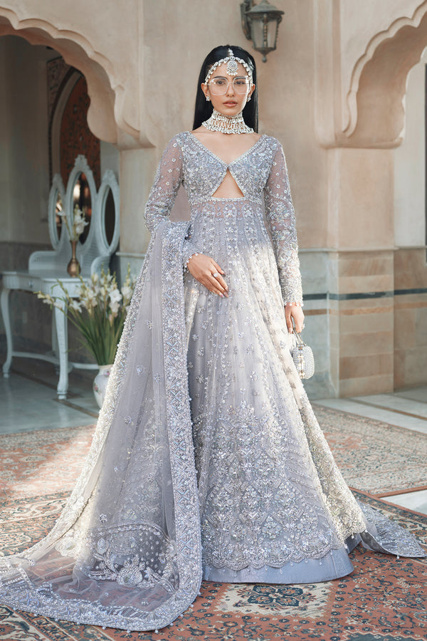 Pakistani Bridal Walima Dress in Gown and Lehenga Style