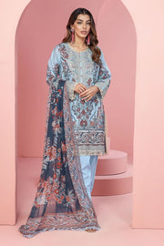 Pakistani Dresses in Mist Blue Pakistani Salwar Kameez Suit Style