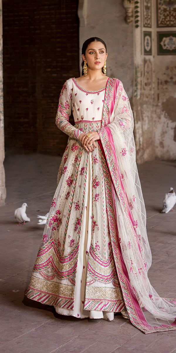 Pakistani Dress in Open Frock Lehenga Style