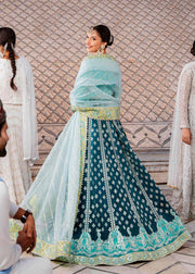 Pakistani Lehenga Choli and Dupatta in Blue Color