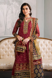 Pakistani Party Dress in Embroidered Chiffon Kameez Trouser Style