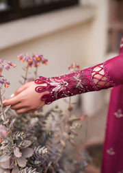 Pakistani Party Dress in Purple Salwar and Kameez Style