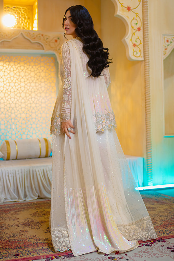 Pakistani Party Dress in Short Frock and Sharara Style