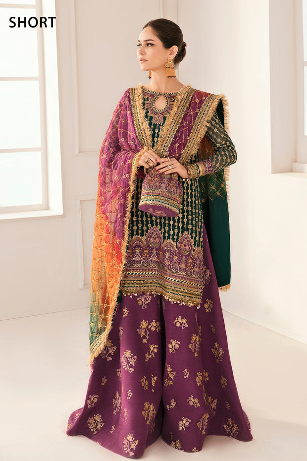 Pakistani Party Dress in Trendy Kameez Sharara Dupatta Style