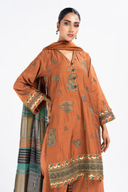 Pakistani Party Wear Rust Brown Embroidered Salwar Kameez