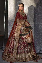 Pakistani Red Lehenga Choli with Double Dupattas