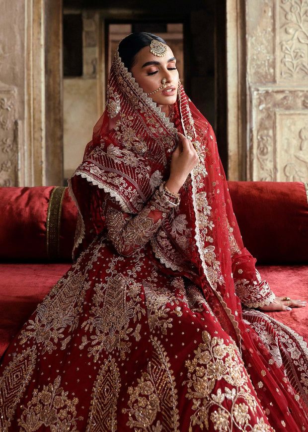 Pakistani Wedding Dress in Bridal Red Lehenga Style Online