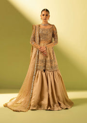 Pakistani Wedding Dress in Gharara Kameez Dupatta Style