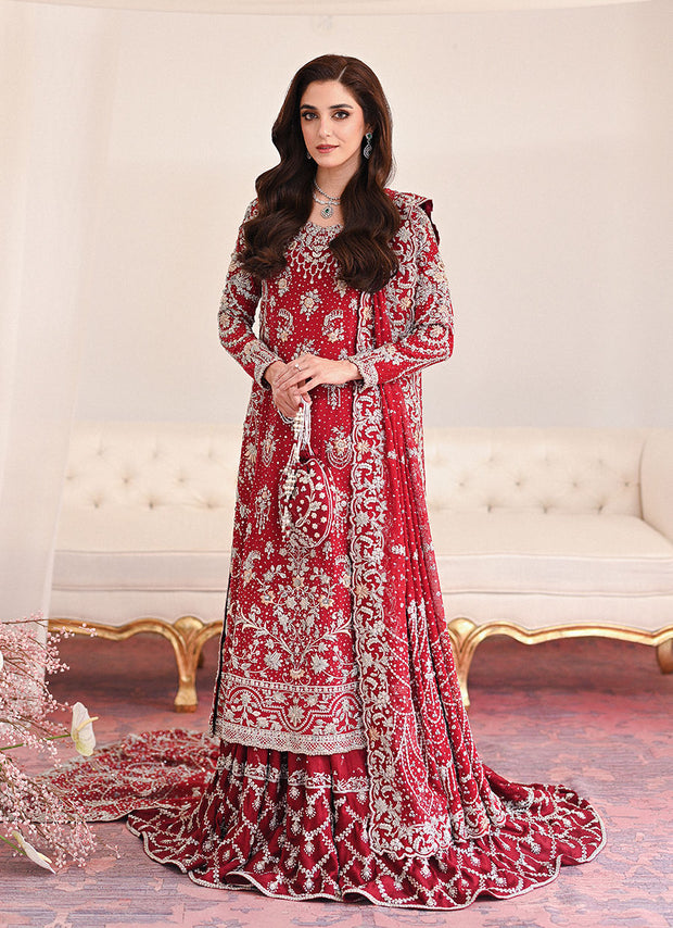 Pakistani Wedding Dress in Kameez Farshi Lehenga Style