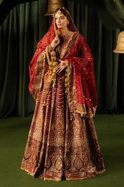 Pakistani Wedding Dress in Maroon Lehenga Choli Style