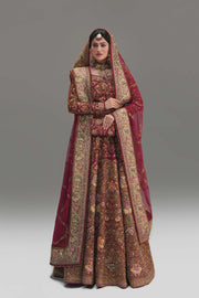 Pakistani Wedding Dress in Net Red Lehenga Choli Style