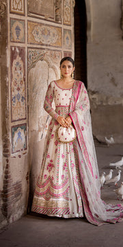 Pakistani Wedding Dress in Open Frock Lehenga Style