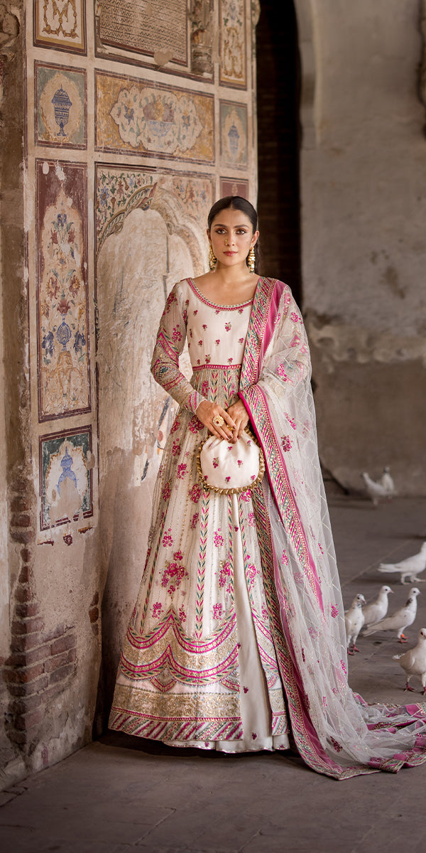 Pakistani Wedding Dress in Open Frock Lehenga Style