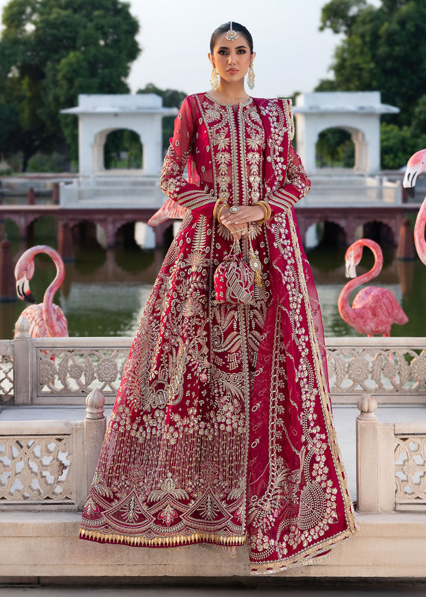 Pakistani Wedding Dress in Open Gown Lehenga Style