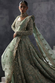 Pakistani Wedding Dress in Open Gown and Lehenga Style