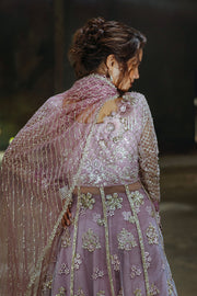 Pakistani Wedding Dress in Open Pishwas and Lehenga Style