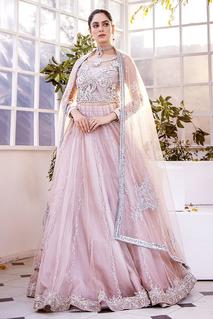 Pakistani Wedding Dress in Pink Lehenga Gown Style – Nameera by Farooq