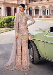 Pakistani Wedding Dress in Pink Sharara Shirt Style