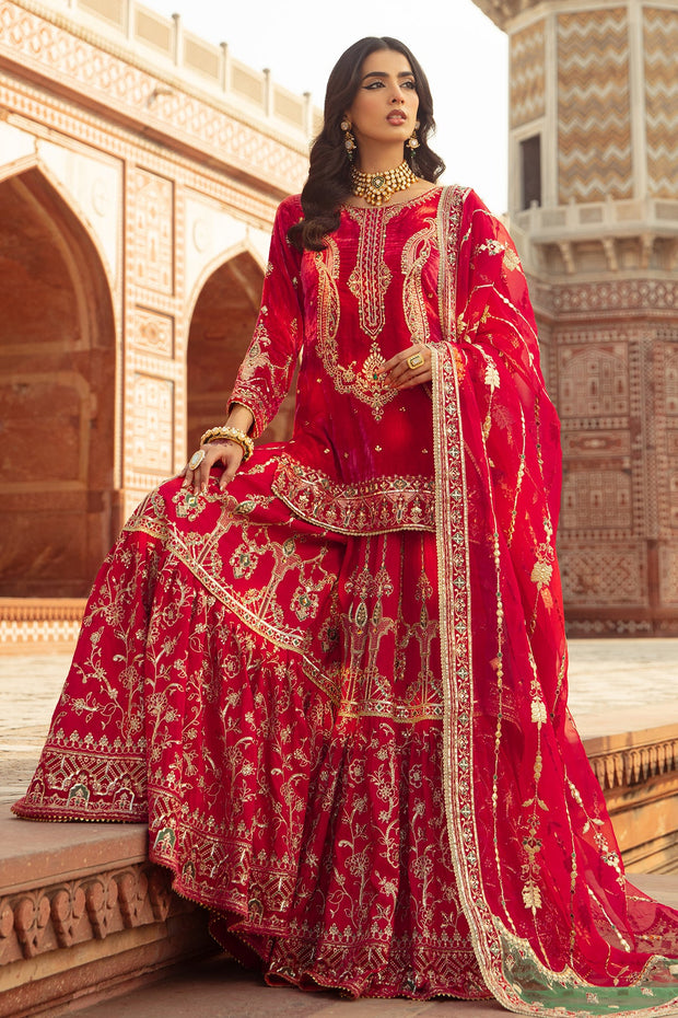 Pakistani Wedding Dress in Pink Shirt and Sharara Style