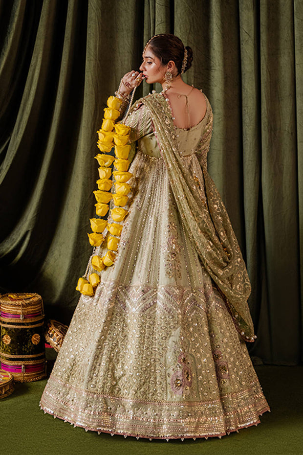 Pakistani Wedding Dress in Pistachio Green Gown Style Online