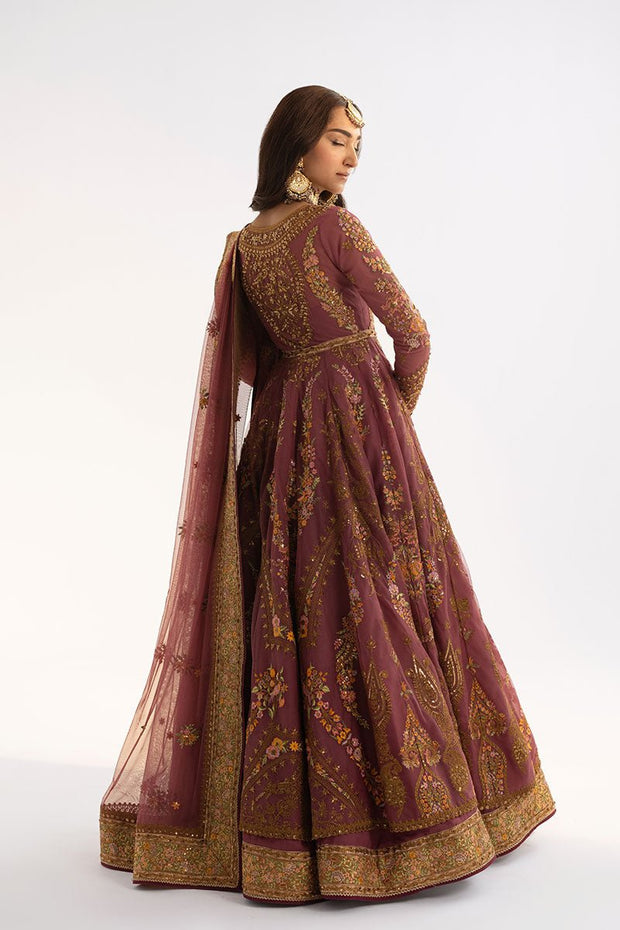 Pakistani Wedding Dress in Purple Anarkali Frock Style Online