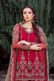 Pakistani Wedding Dress in Red Kameez and Gharara Style Online