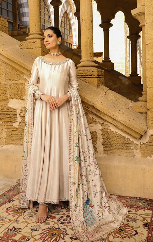 Pakistani Wedding Dress in Royal Pishwas Frock Style