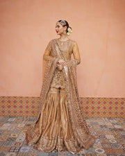 Pakistani Wedding Dress in Shirt and Gharara Style