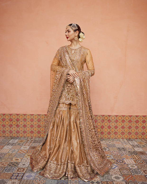 Pakistani Wedding Dress in Shirt and Gharara Style