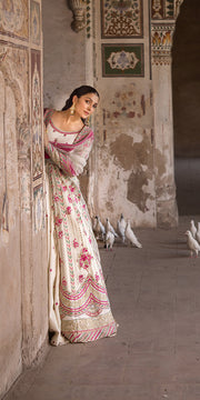 Pakistani Wedding Dress in Open Frock Lehenga Style