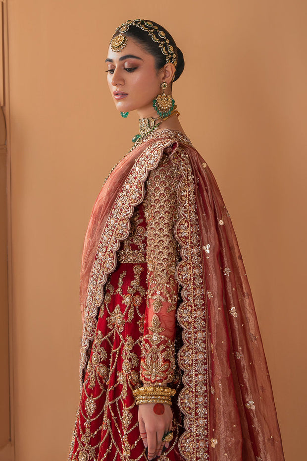 Pakistani Bridal Dress Red Lehenga Maxi
