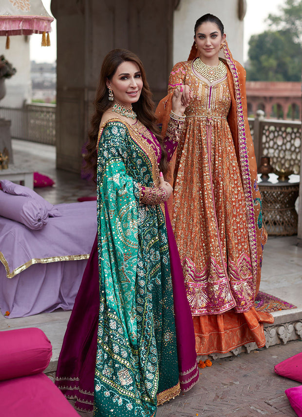 Pakistani Wedding Dress in Kalidar Lehenga Style