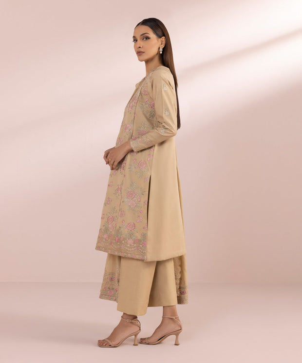 Party Dress in Salwar Suit Style Pakistani Salwar Kameez Beige Shade