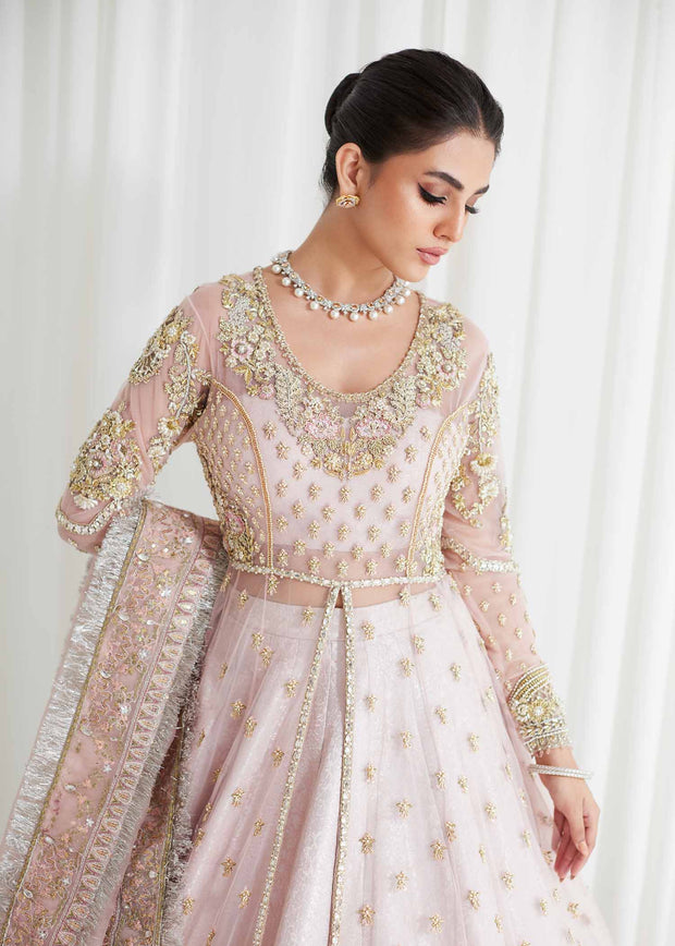 Pastel Embroidered Pakistani Bridal Dress Royal Pishwas Lehenga