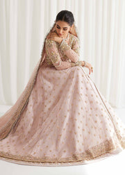 Pastel Pink Embroidered Pakistani Bridal Royal Pishwas Lehenga