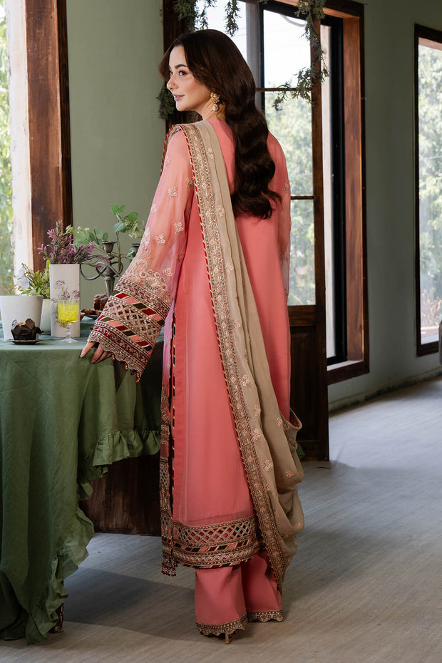 Peach Pink Embroidered Pakistani Salwar Kameez Dupatta Suit