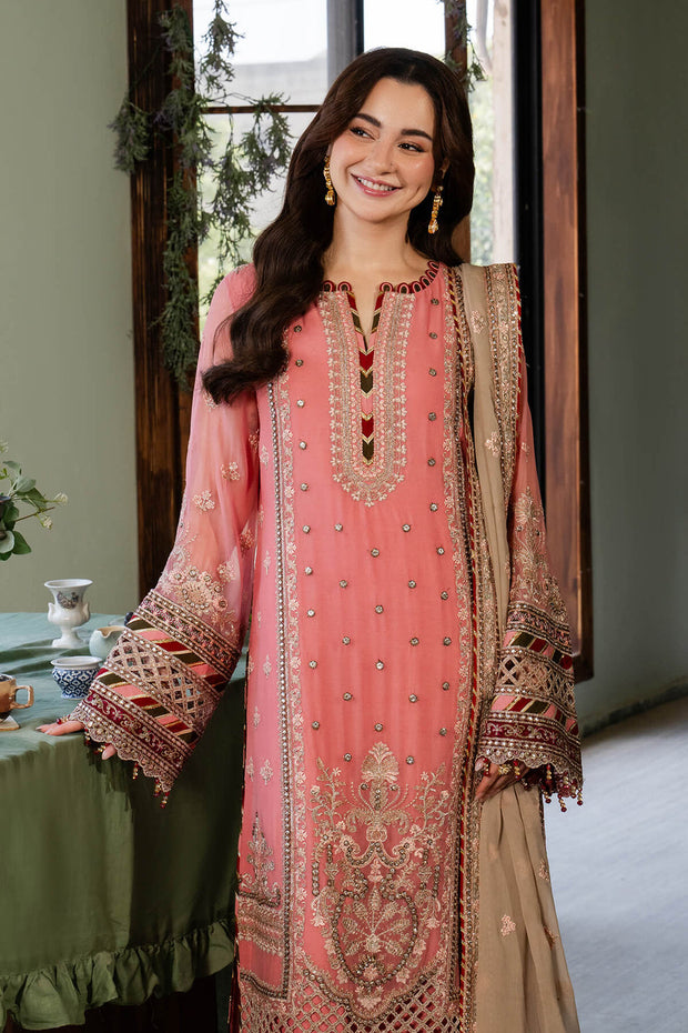 Peach Pink Embroidered Pakistani Salwar Kameez Dupatta