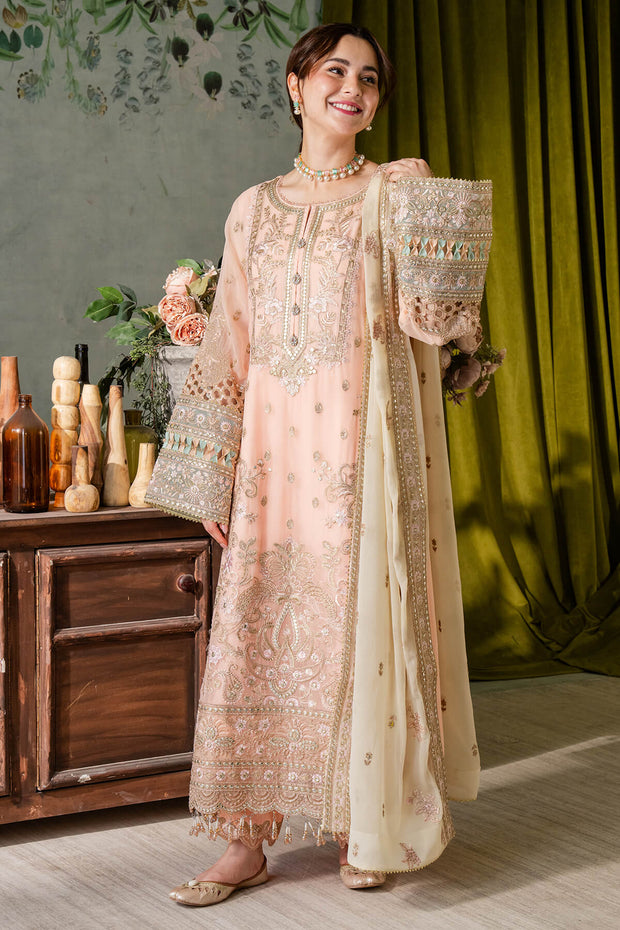 Peach Shade Salwar Suit Embroidered Pakistani Salwar Kameez Dupatta