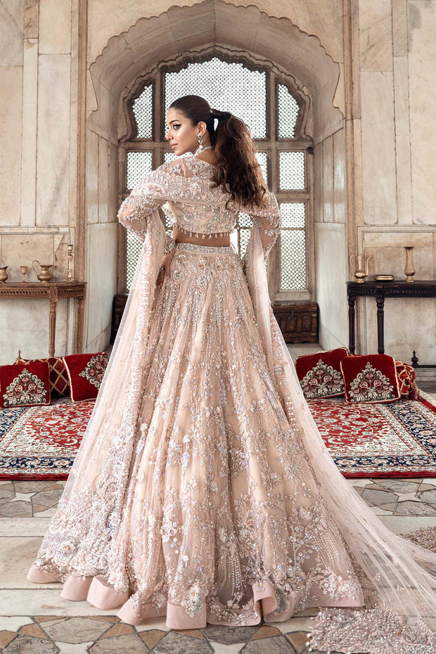 Pearl Pink Pakistani Bridal Dress Lehenga Choli Dupatta