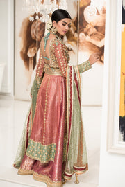 Pink Jamawar Sharara Frock Pakistani Wedding Dresses 2023