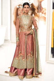 Pink Jamawar Sharara Frock Pakistani Wedding Dresses